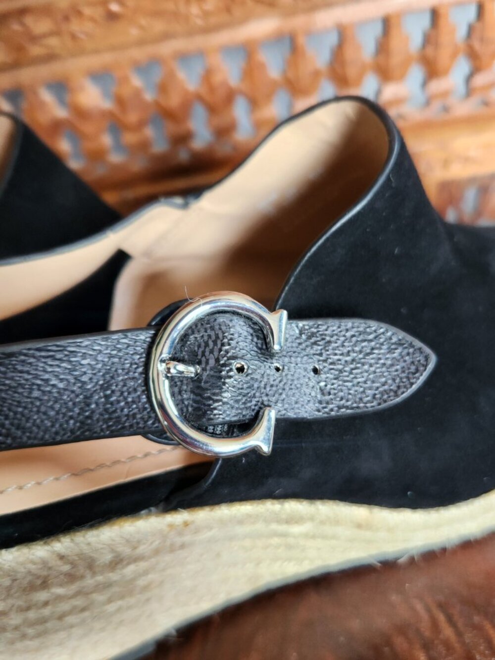 Coach Poppy Wedge Shoe - Espadrilles / Jute with Suede Exterior - Picture 8 of 10